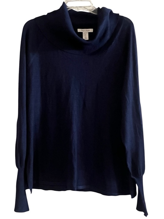 White House Black Market Sweaters - White House Black Market LS Cowl Neck Pullover Navy XL